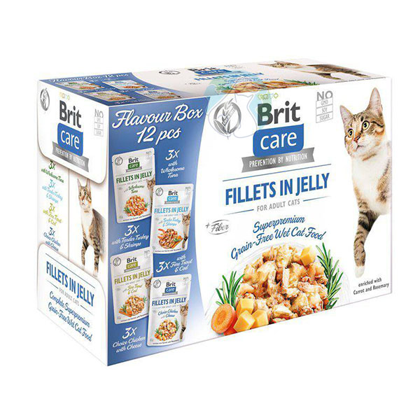 مولتی پک پوچ فیله ی ژله ای بدون غلات 12عددی  Brit care